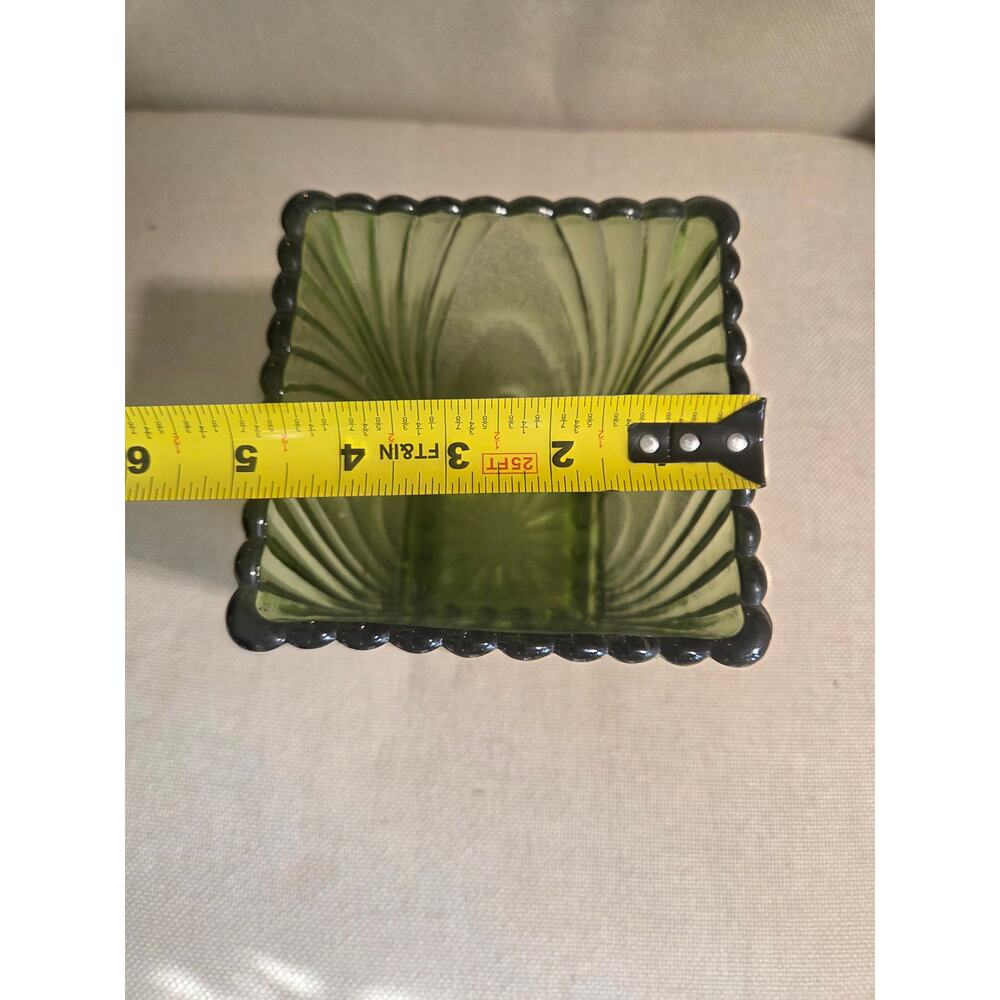VTG Helena Tynell Riihimaen Lasi Green Glass Vase Finland MCM Scandi